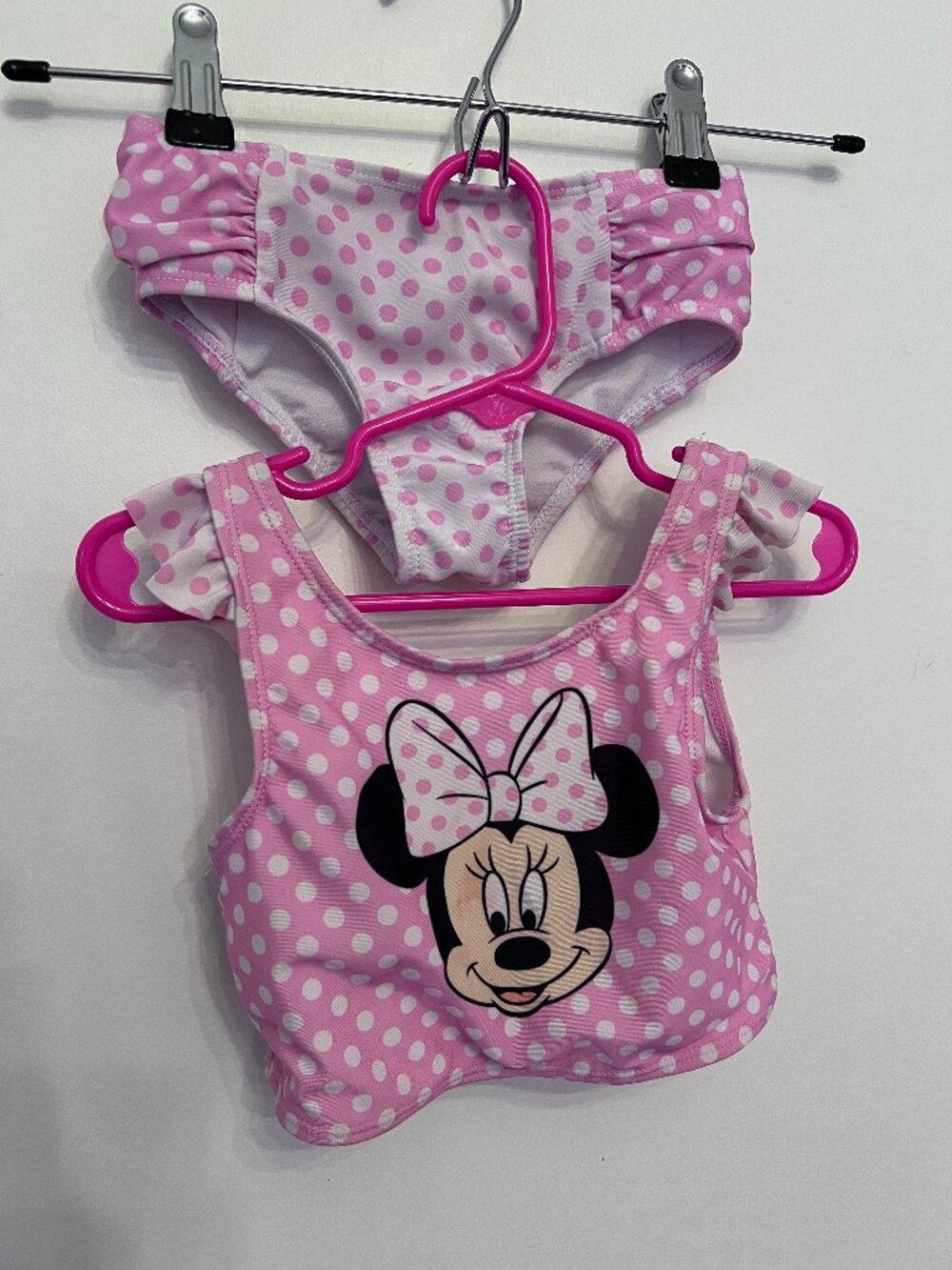 Disney Store Minnie Mouse Pink Polka Dot 2-Piece Bikini Swimsuit Set - Size 3T